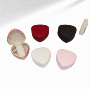 جعبه جواهرات قلبی چرم